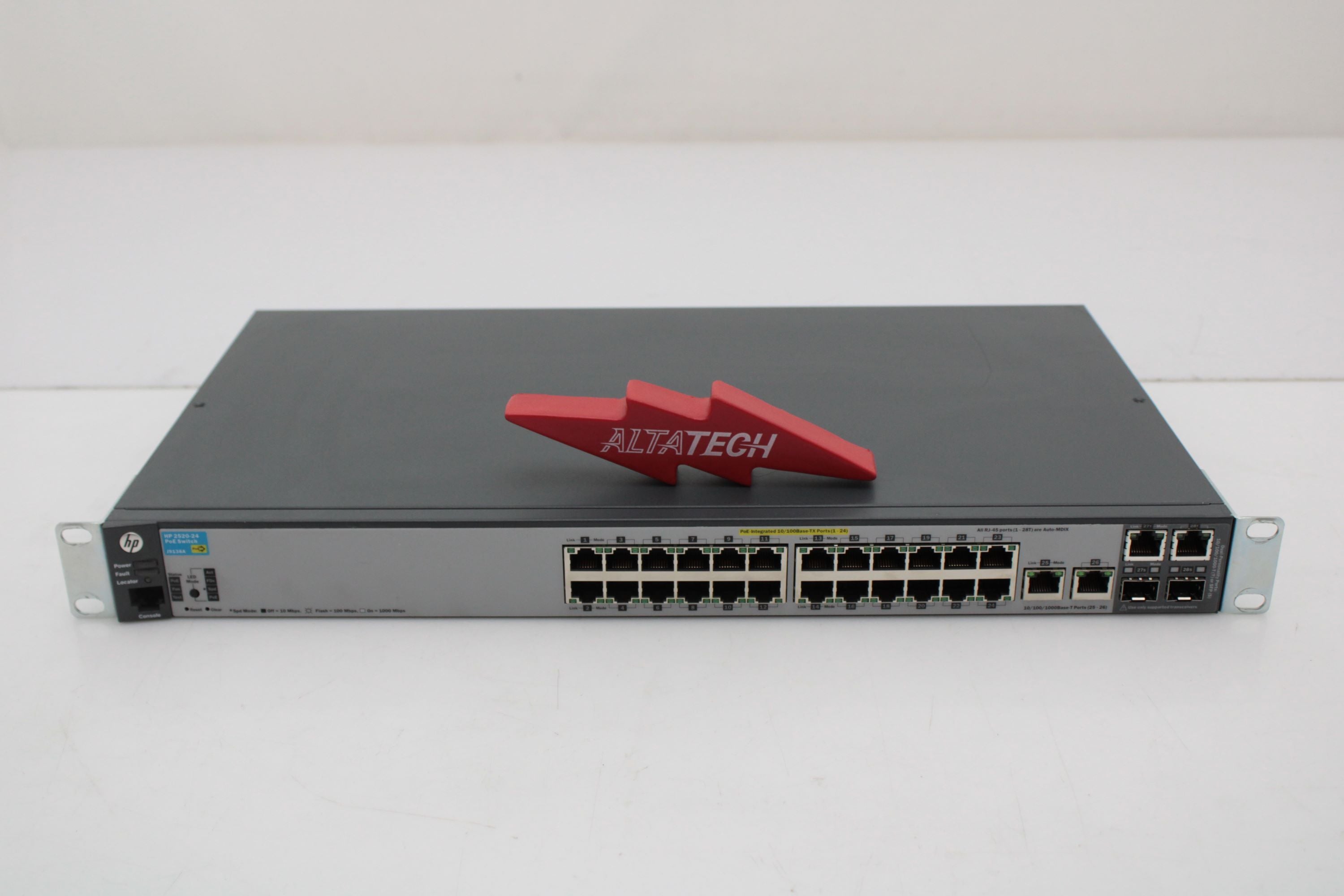 HP J9138A Procurve 2520-24 Poe Switch w/Mounts - J9138-6900?C〓1 HPE HP 2520-24-PoE Switch PN : J9138A#ABA