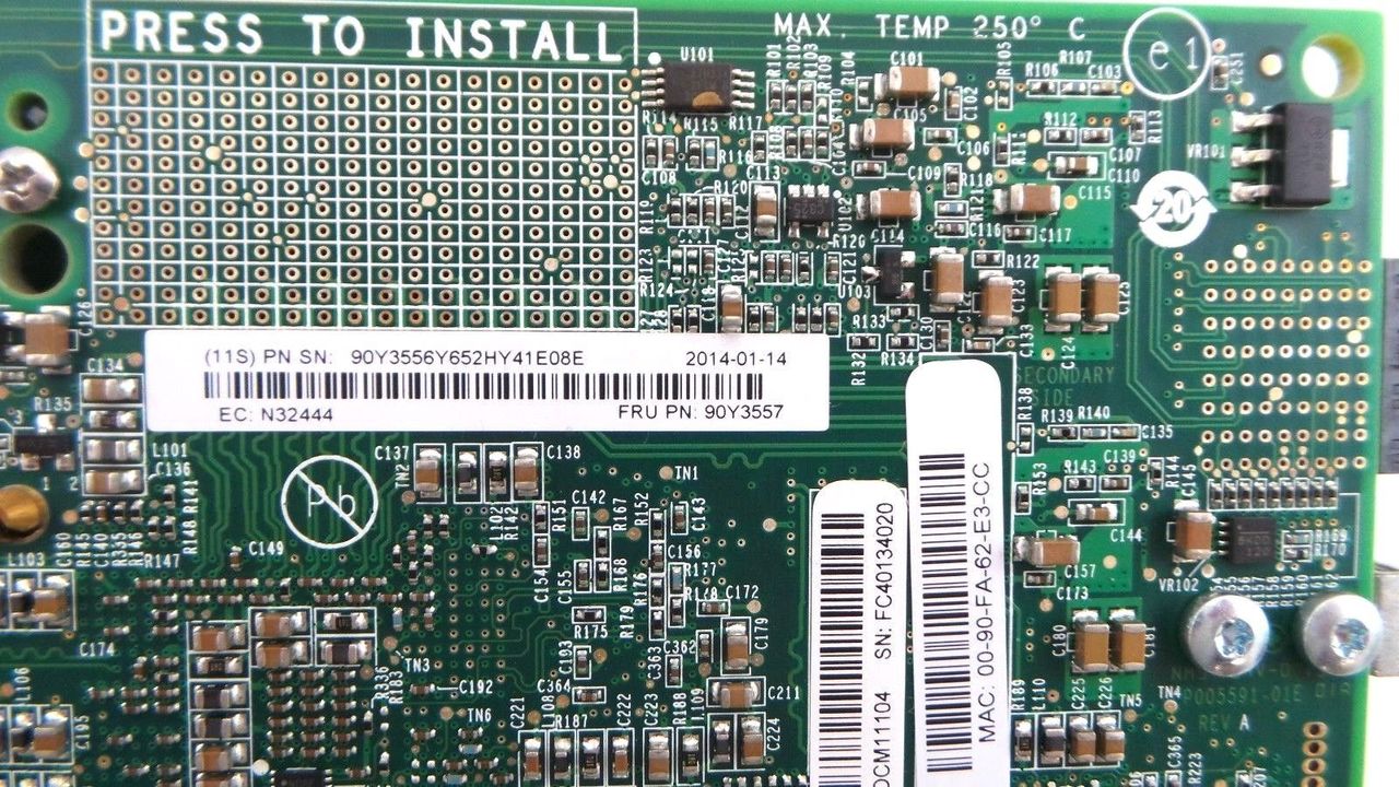 IBM 90Y3557 Flex System CN4054 Quad Port 10GB Virtual Fabric Adapter, Used