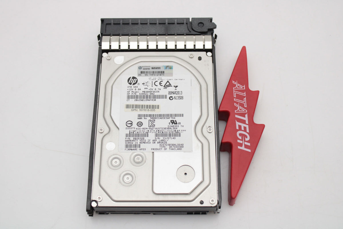 HP 625031-B21x2 3TB 6G 7.2K LFF MDL SAS HDD x2, Used