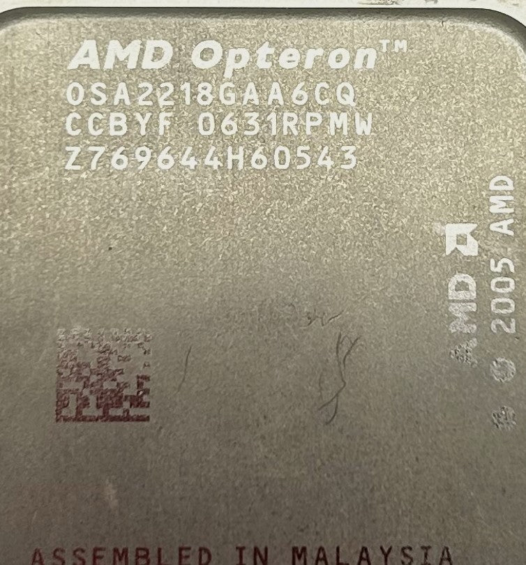 AMD 0SA2218GAA6CQ DUAL CORE AMD OPTERON 2.6 MHZ, Used