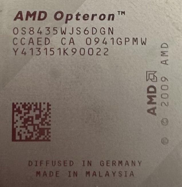 AMD OS8435WJS6DGN 2.6GHZ/9MB/75W/6C, AMD OPTERON 8435, Used