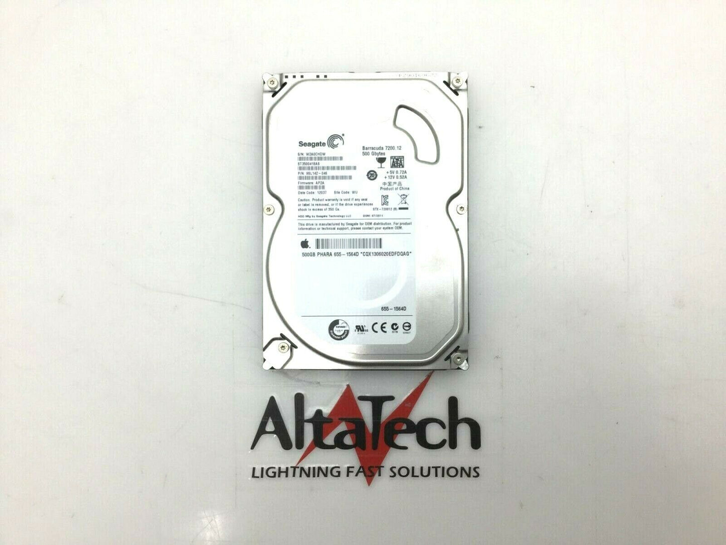 Apple 655-1564D 500GB SATA Hard Disk Drive 3.5" for iMac A1312, Used