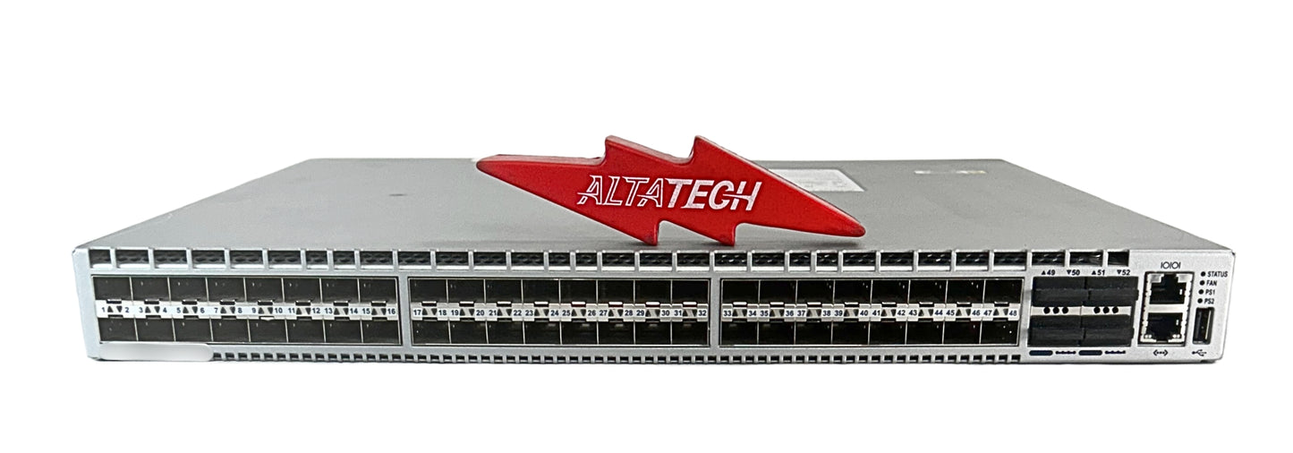 Arista DCS-7050SX-64-R 48-Port 10G SFP+ 4-Port 40GB QSFP Ethernet Switch Back-to-Front, Used