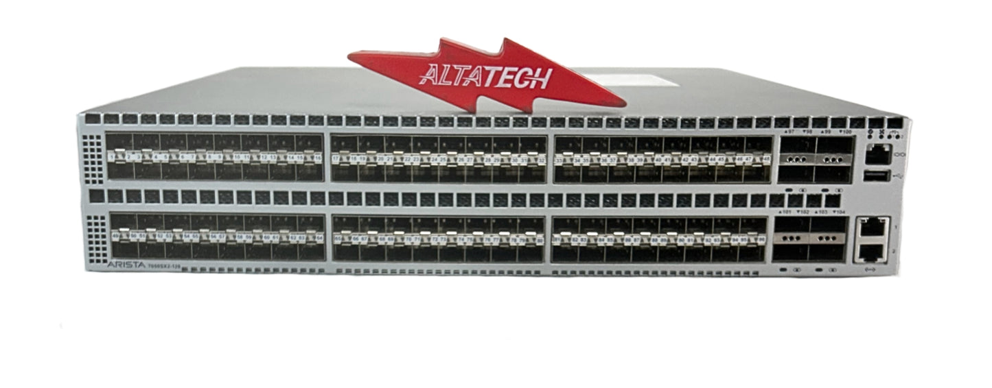 Arista DCS-7050SX2-128-R 96 Ports 10G SFP+ 8 Ports 40G QSFP Uplink Managed Switch Rear to Front Airflow, Used