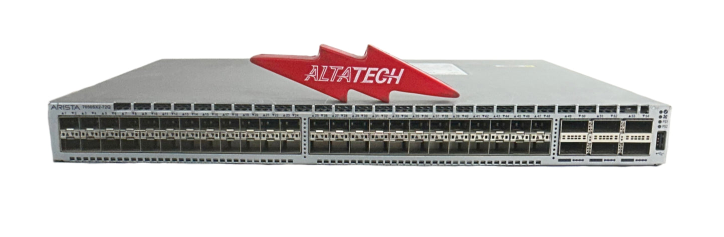 Arista DCS-7050SX2-72Q-R 48 Ports 10GBE QSFP+ 6 Ports 40GBE Uplink Rear to Front Airflow Managed Switch, Used