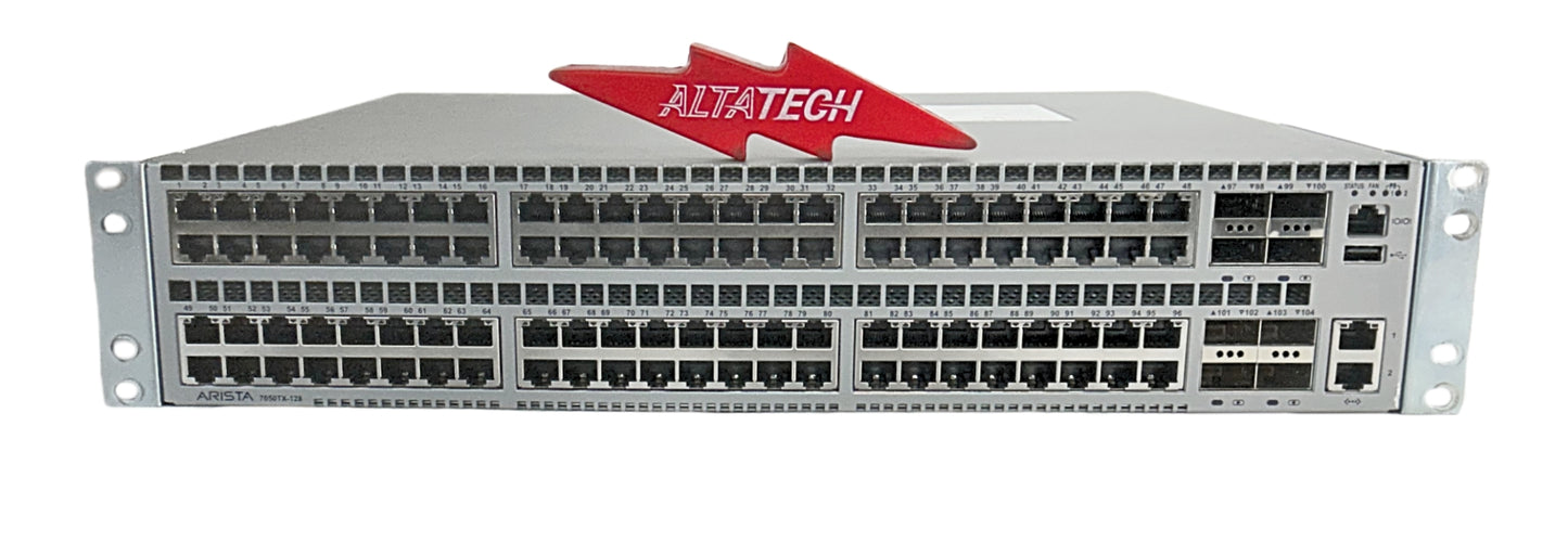 Arista DCS-7050TX-128-F Data Center Switch 7050TX 96 Ports 10G, 8 Ports 40G Uplink Ethernet Switch, Used