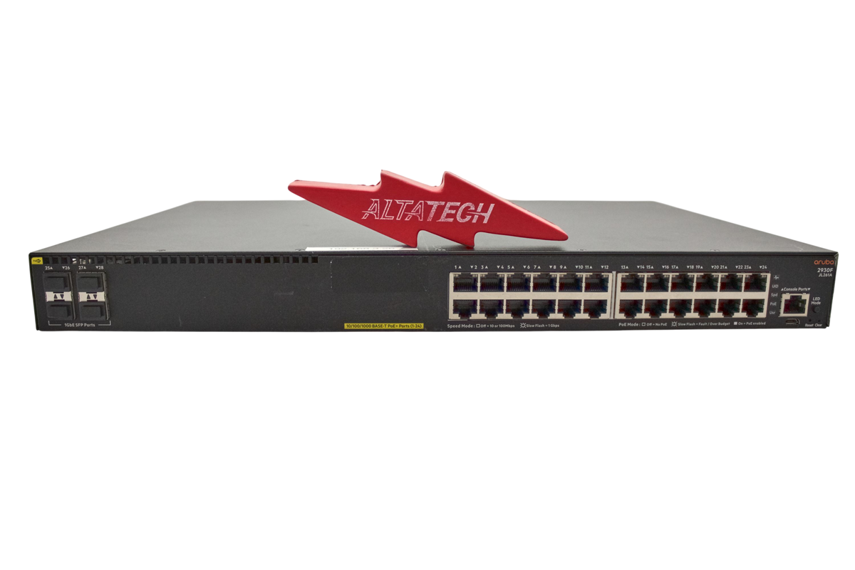 Aruba Networks JL261A 2930F 24G PoE+ 4SFP+ Managed Switch, Used