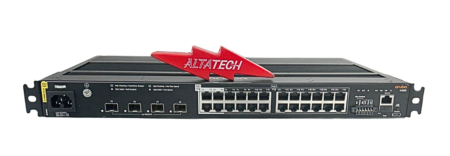 Aruba Networks JL818A Aruba 4100i 24-Port 1GbE x 4SFP+ Managed Switch, Used