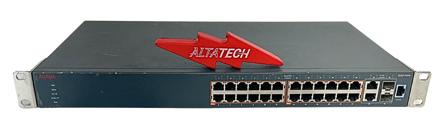 AVAYA 3526T-PWR+ 3526T PWR 24P POE GIGABIT ETHERNET SWITCH, Used