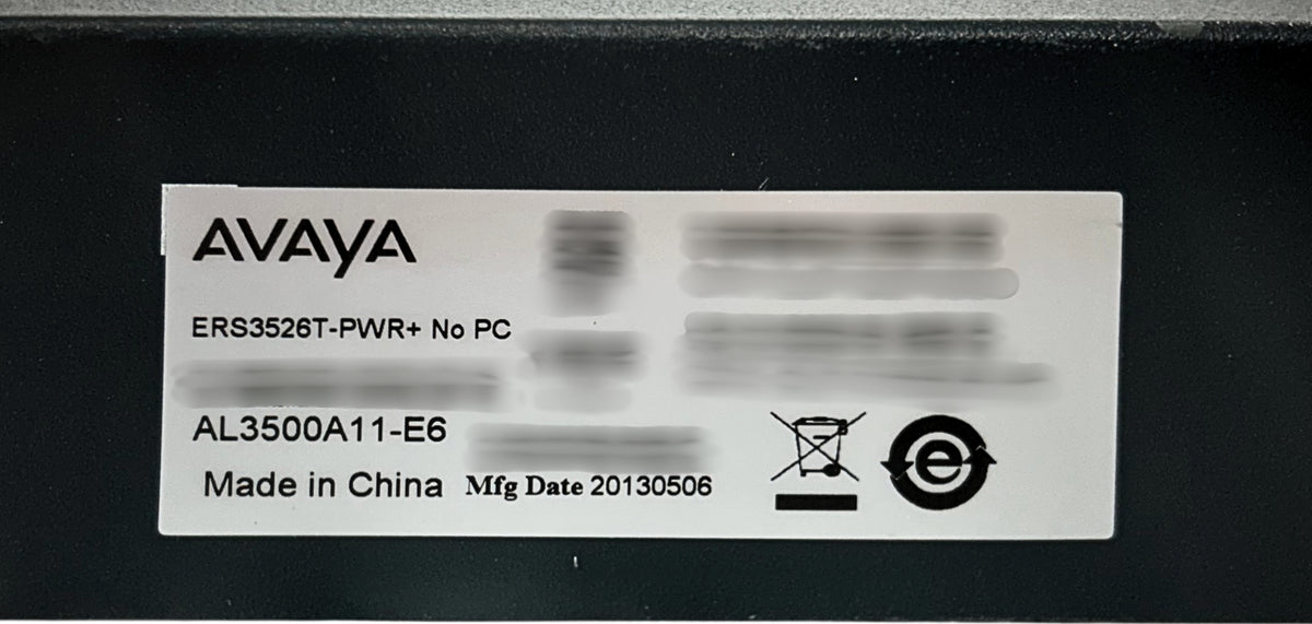 Avaya AL3500A11-E6 24 Port 10/100 Ethernet Routing Switch, Used