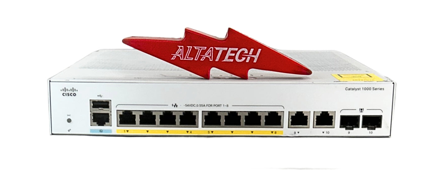 Cisco C1000-8FP-2G-L 8 Port 1G PoE+ SFP Managed Ethernet Switch, Used