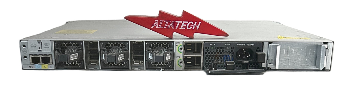 Cisco C9300-48P-E Catalyst 9300 48-Port POE+, Network Essentials, Managed Ethernet Switch, Used