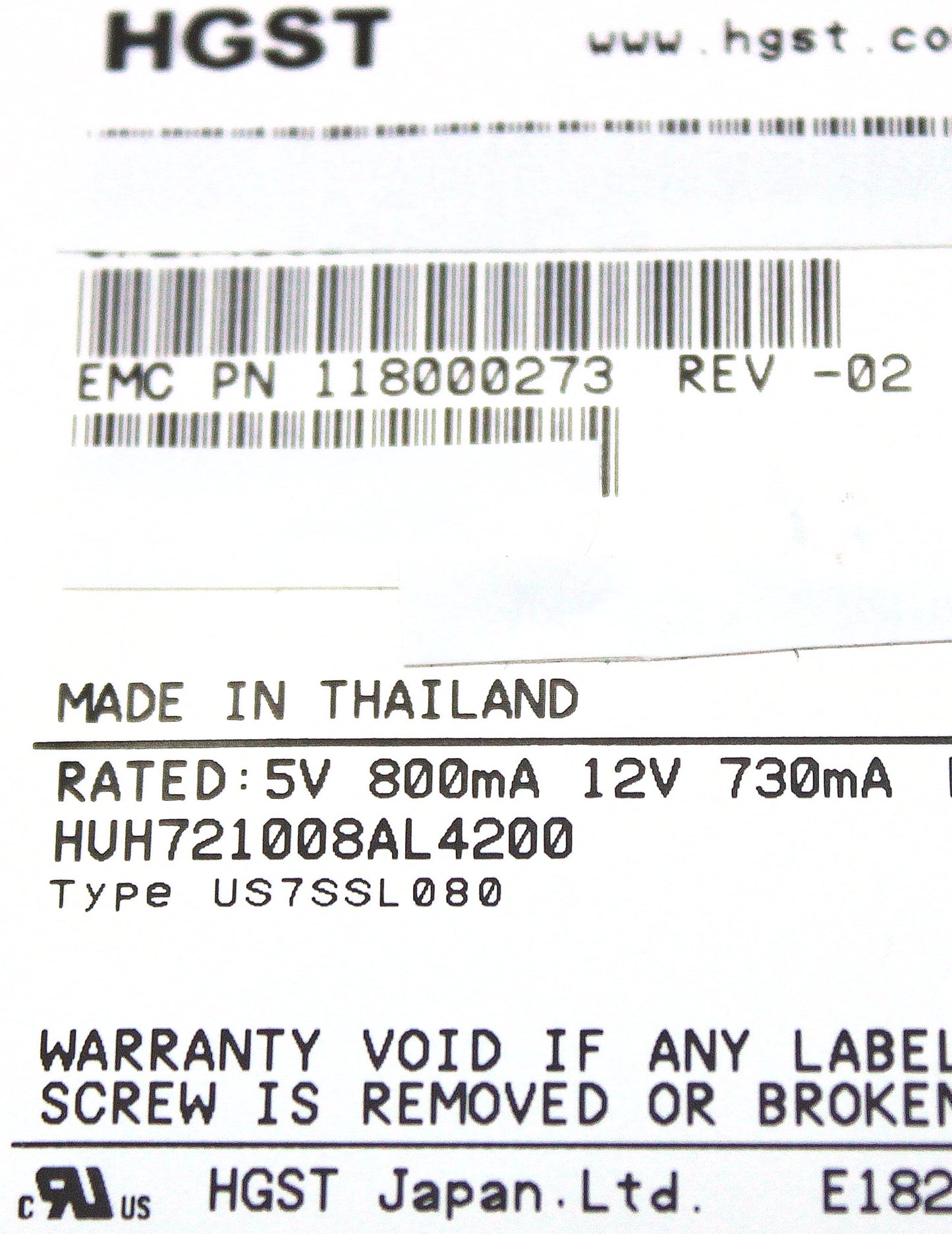 Cisco HUH721008AL4200 8TB 7.2K SAS 3.5 12G 4KN 0F27632, Used