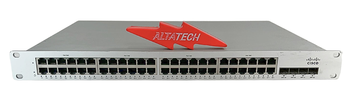 Cisco MS210-48FP-HW Meraki MS210-48FP-HW 48x 1GB PoE+ RJ-45 4x 1GB SFP Unclaimed, Used