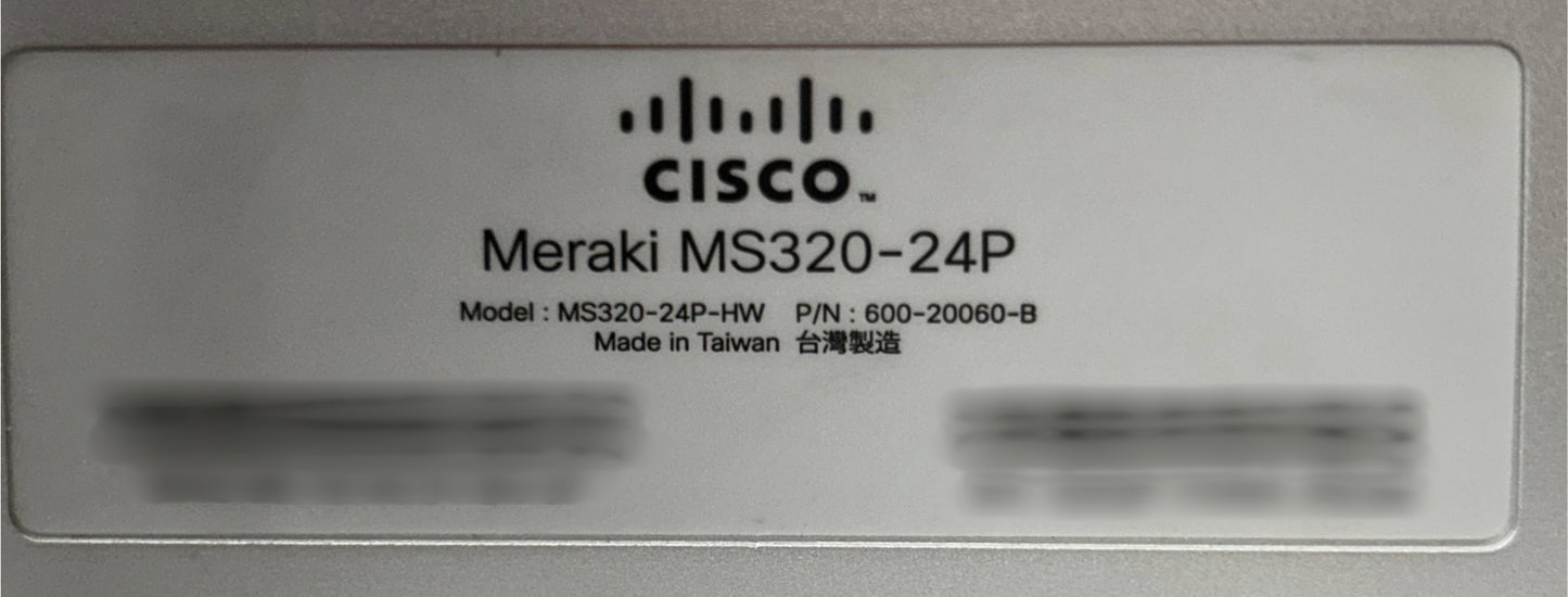 Cisco MS320-24P-HW Cloud-Managed L3 24 Port Gigabit 370W PoE Switch, Used