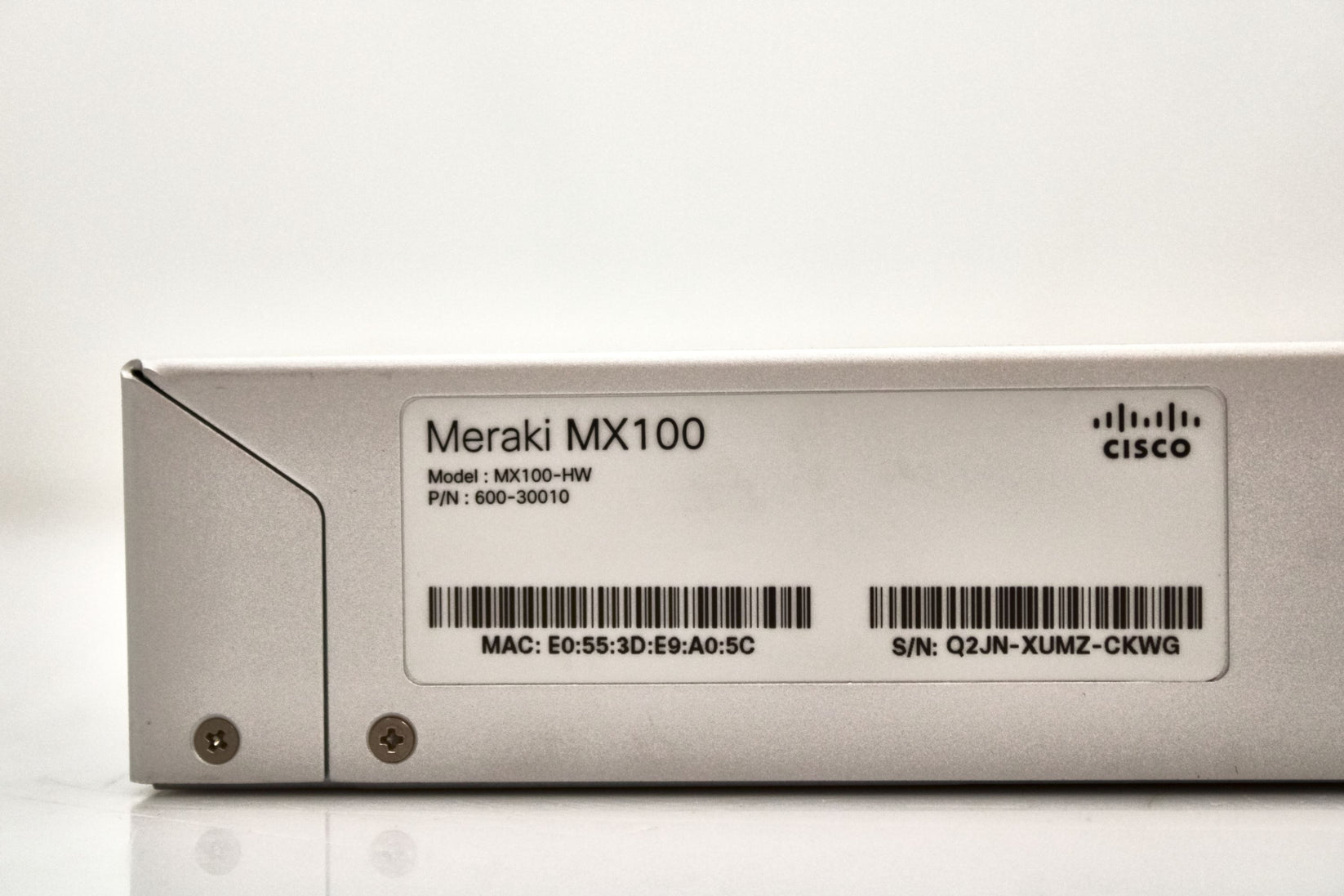 Cisco MX100HW Meraki Cloud Managed Security Firewall UNCLAI