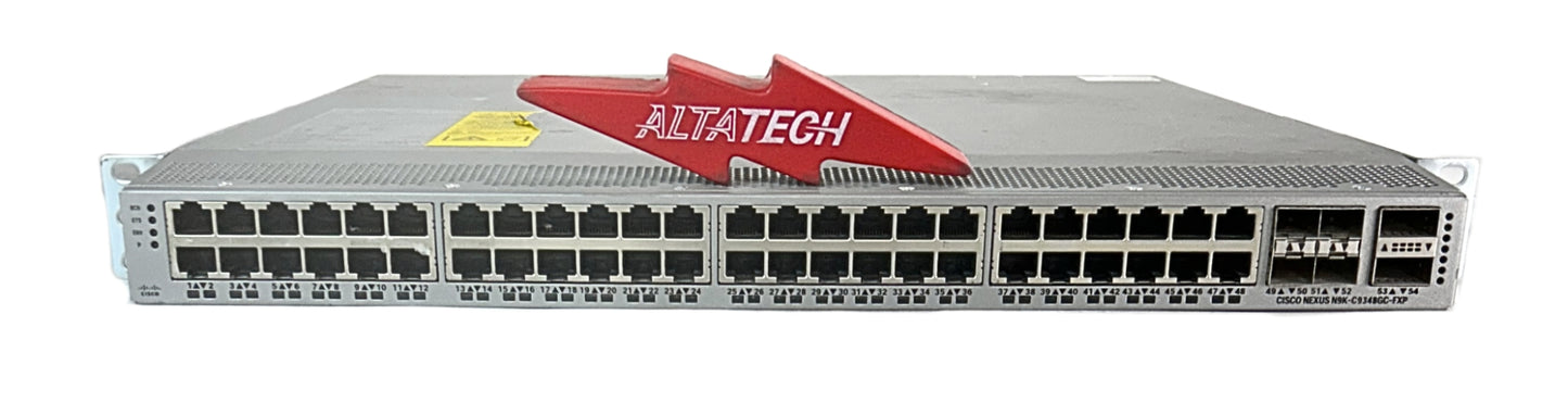 Cisco N9K-C9348GC-FXP Nexus 9300 with 48-Ports 1G-RJ45, 4-Port 10/25G & 2-Port 40/100G QSFP28 Managed Ethernet Switch, Used
