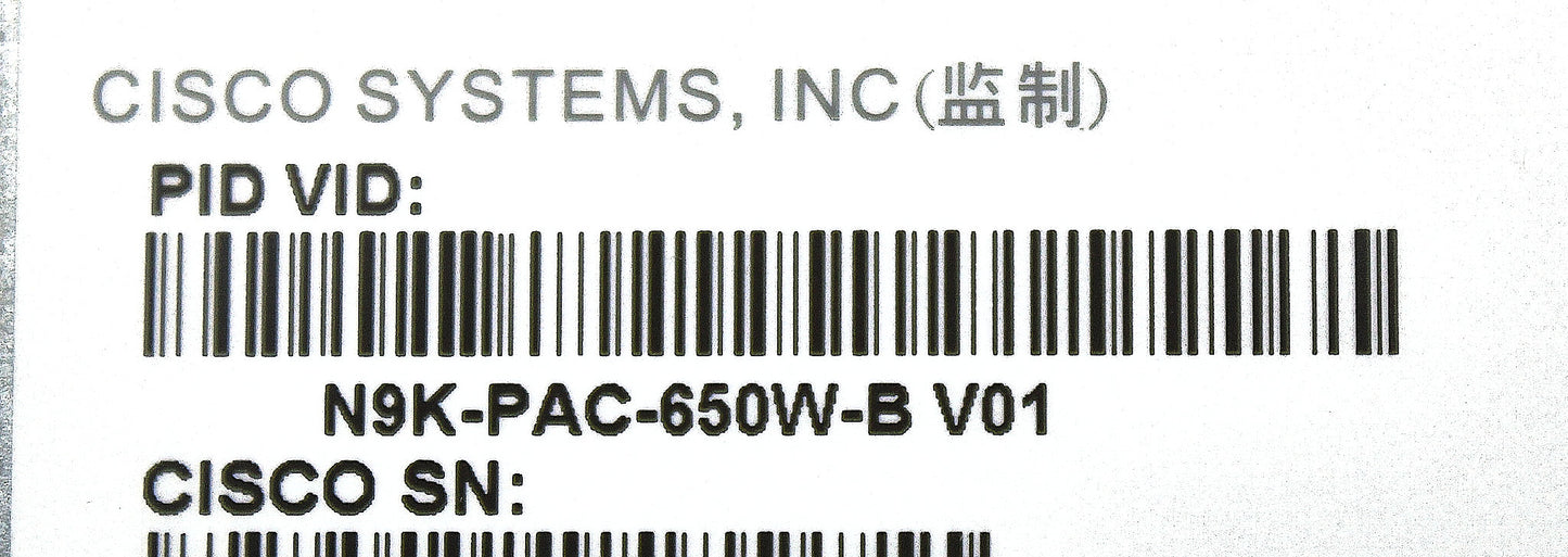 Cisco N9K-PAC-650W-B 650-W AC P/S PORT-SIDE EXHAUST, Used
