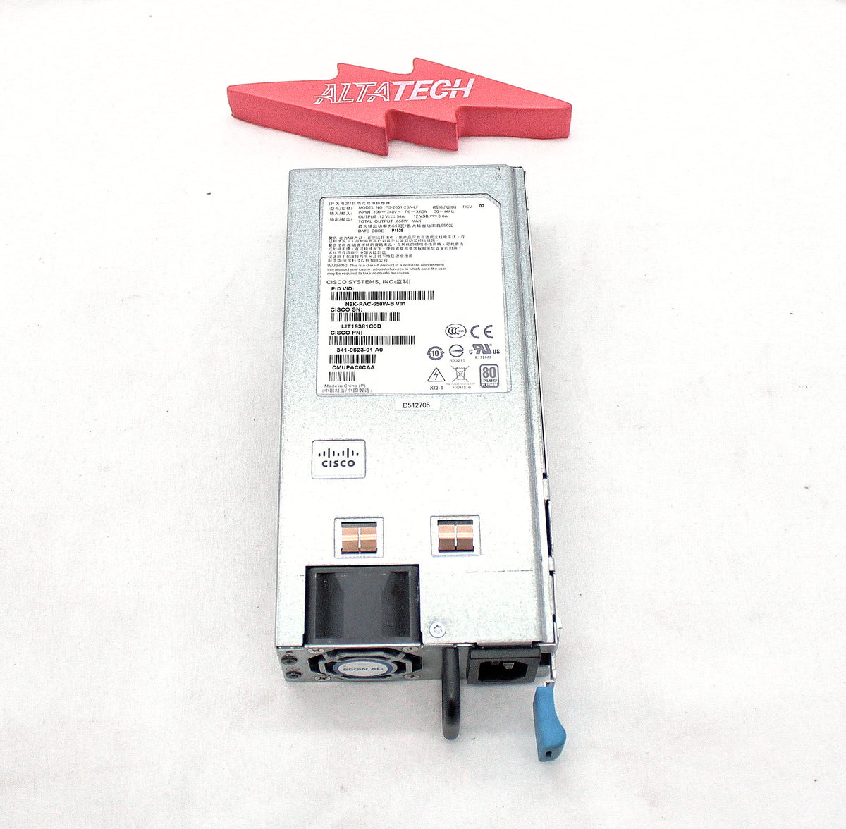 Cisco N9K-PAC-650W-B 650-W AC P/S PORT-SIDE EXHAUST, Used