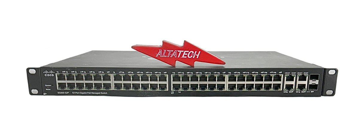 Cisco SG300-52P-K9 52-PORT GIGABIT POE MANAGED SWITCH, Used