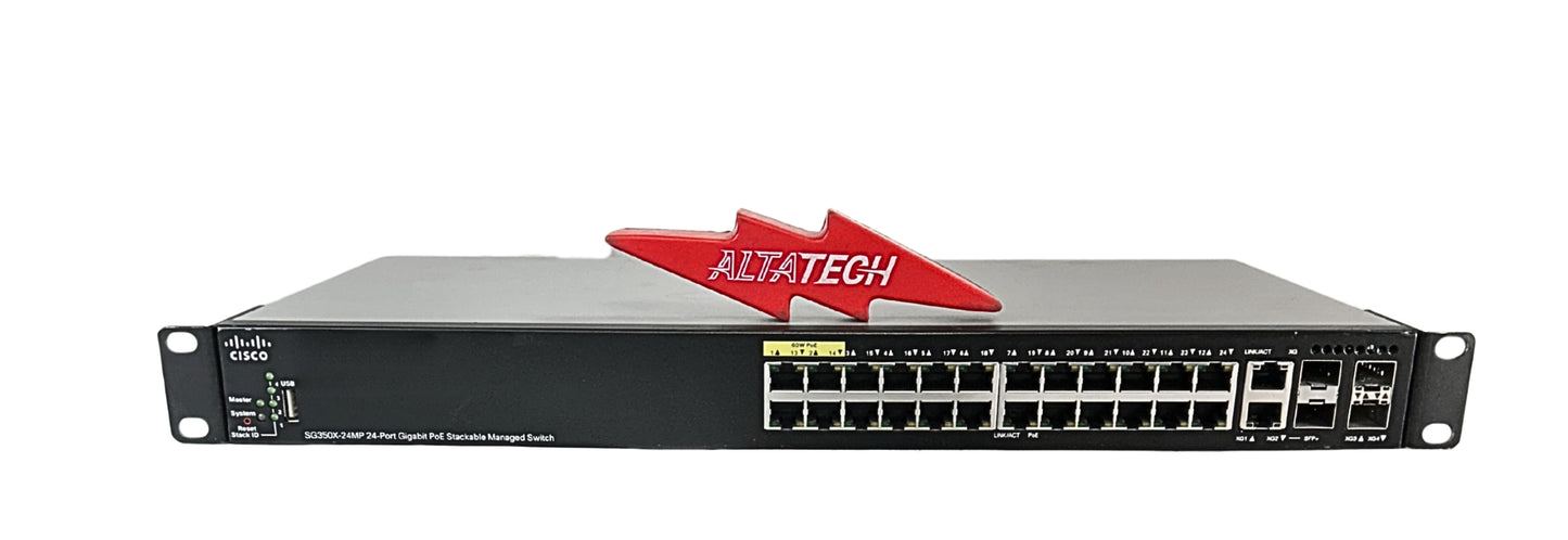 Cisco SG350X-24MP-K9 Cisco 24-Port PoE Gigabit Managed Small Business Switch, Used
