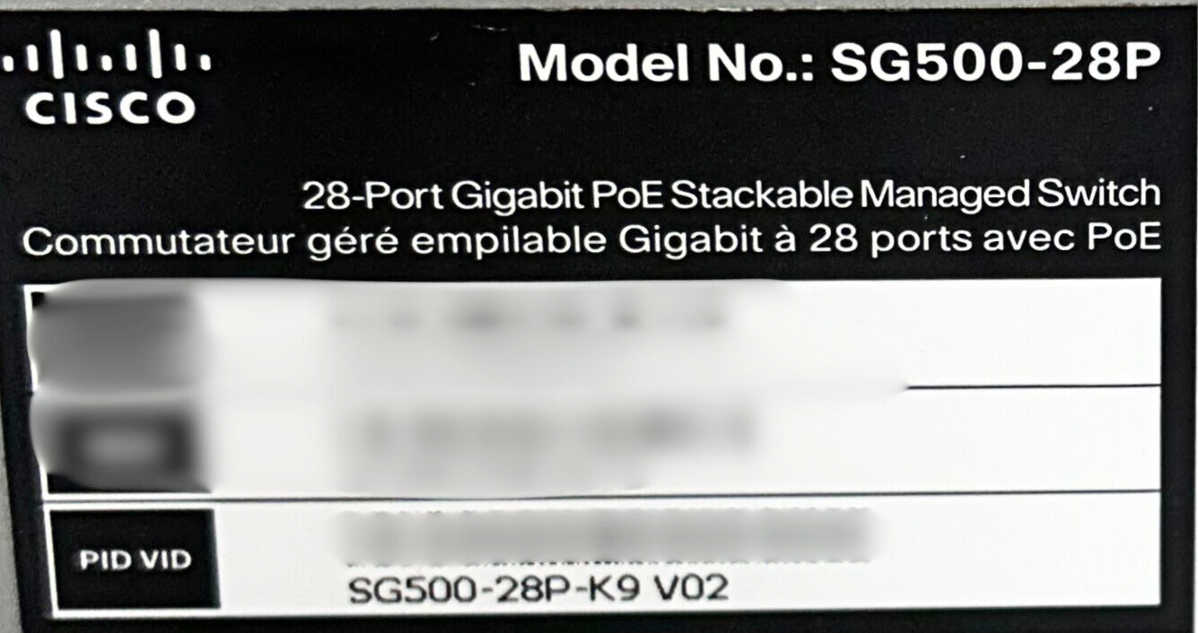 Cisco SG500-28P-K9 CISCO SG500-28P-K9 ETHERNET SWITCH, Used