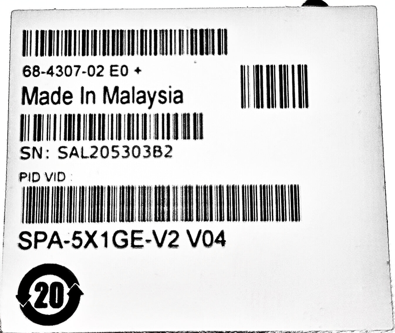 Cisco SPA-5X1GE-V2 5-PORT GIGABIT ETHERNET SHARED, Used