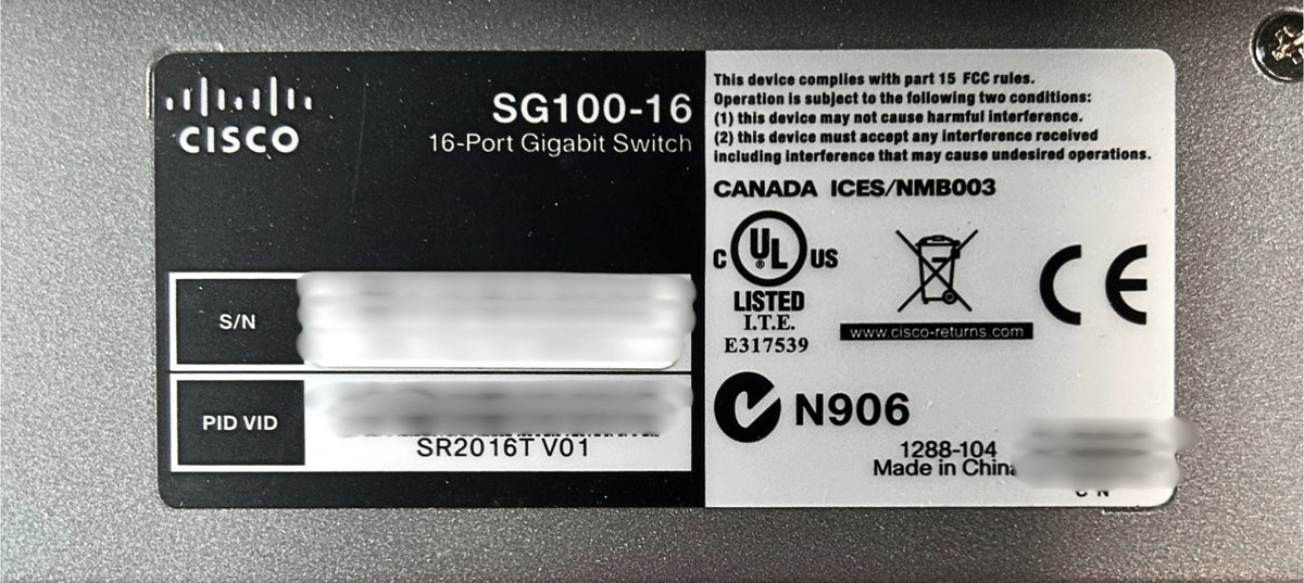 Cisco SR2016T Small Business 16-Port Gb Ethernet Switch, Used