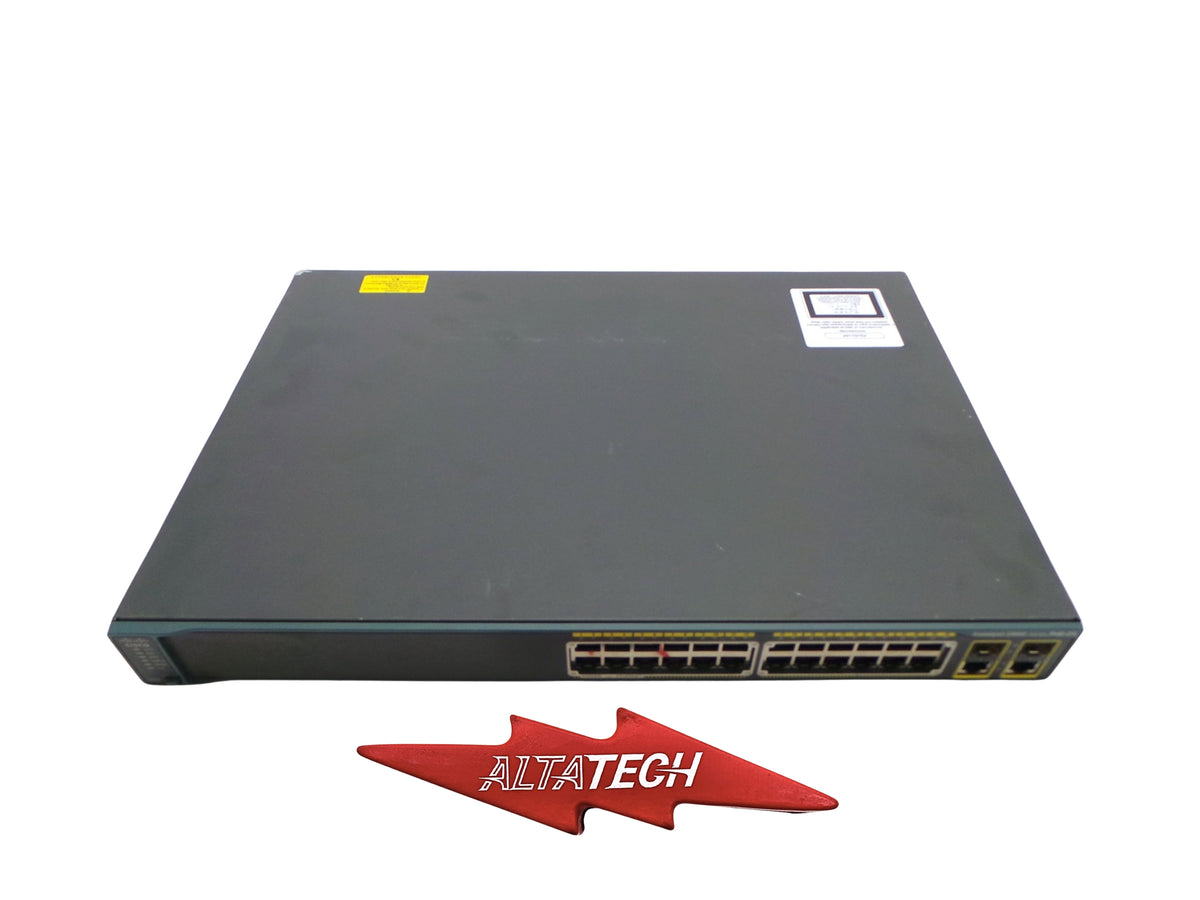 Cisco WS-C2960-24PC-L Catalyst 2960 24x PoE 10/100 RJ-45 + 2 T/SFP Switch, Used
