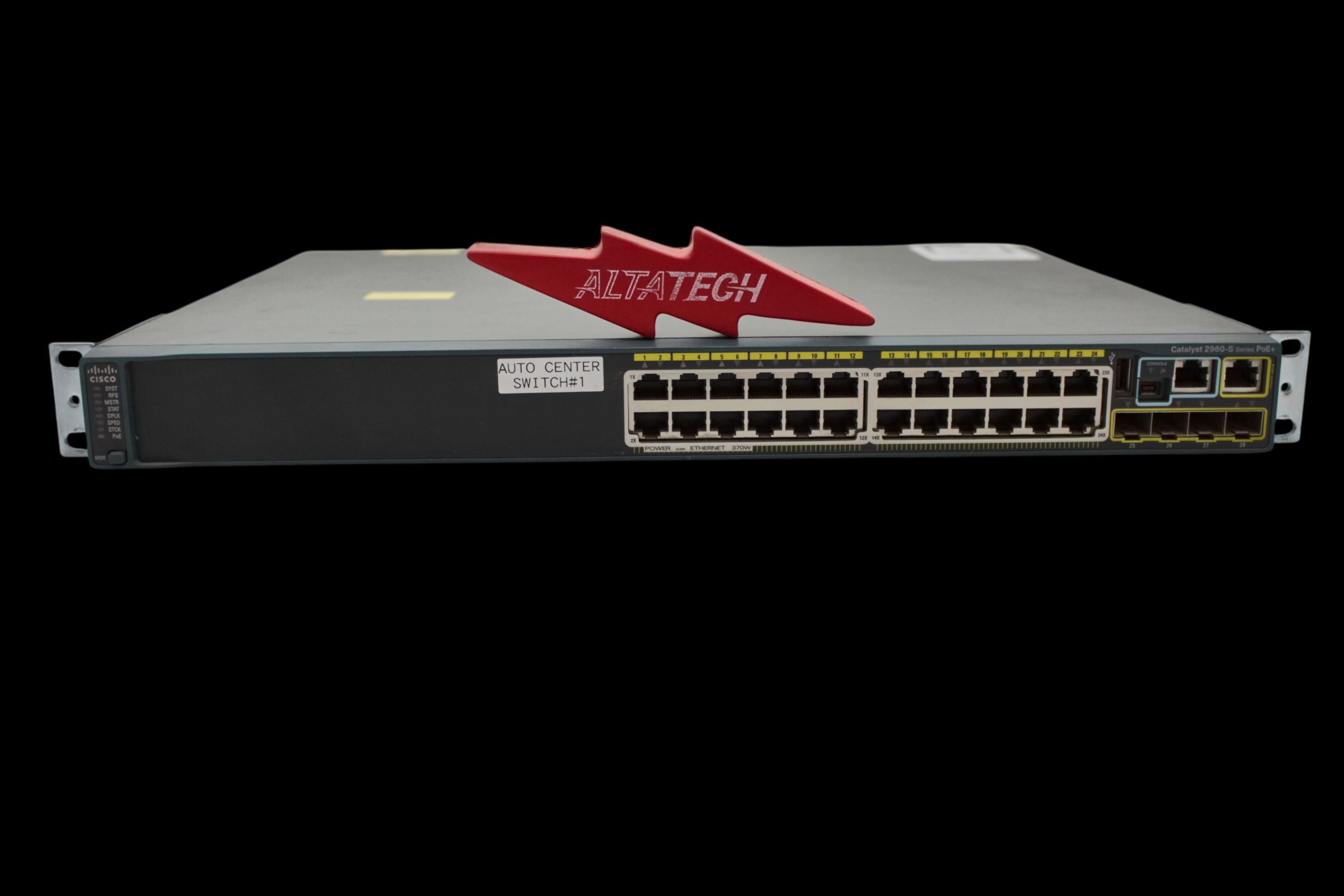 Cisco WSC2960S24PSL 2960S 24 Port Gigabit PoE+ Switch