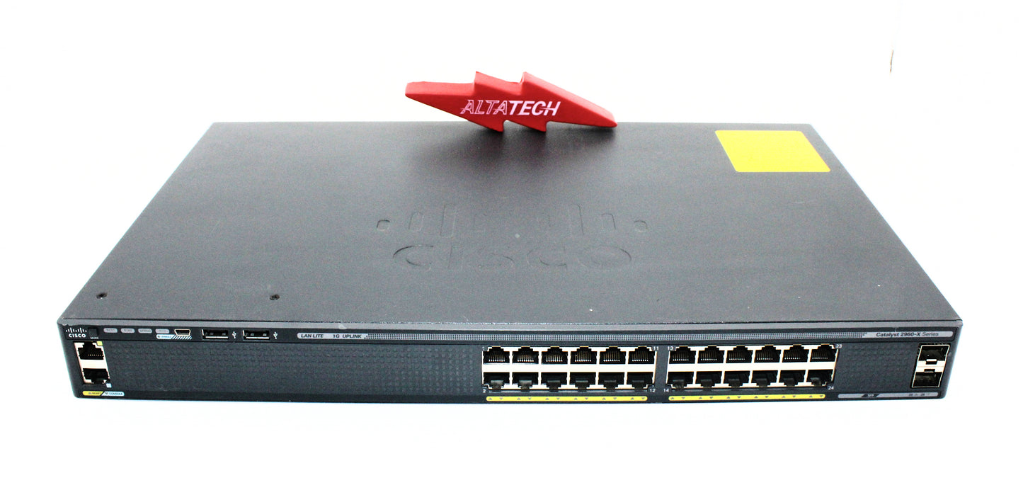 Cisco WS-C2960X-24TS-LL 2960-X 24 GIGE, 2 X 1G SFP, LAN LIT, Used