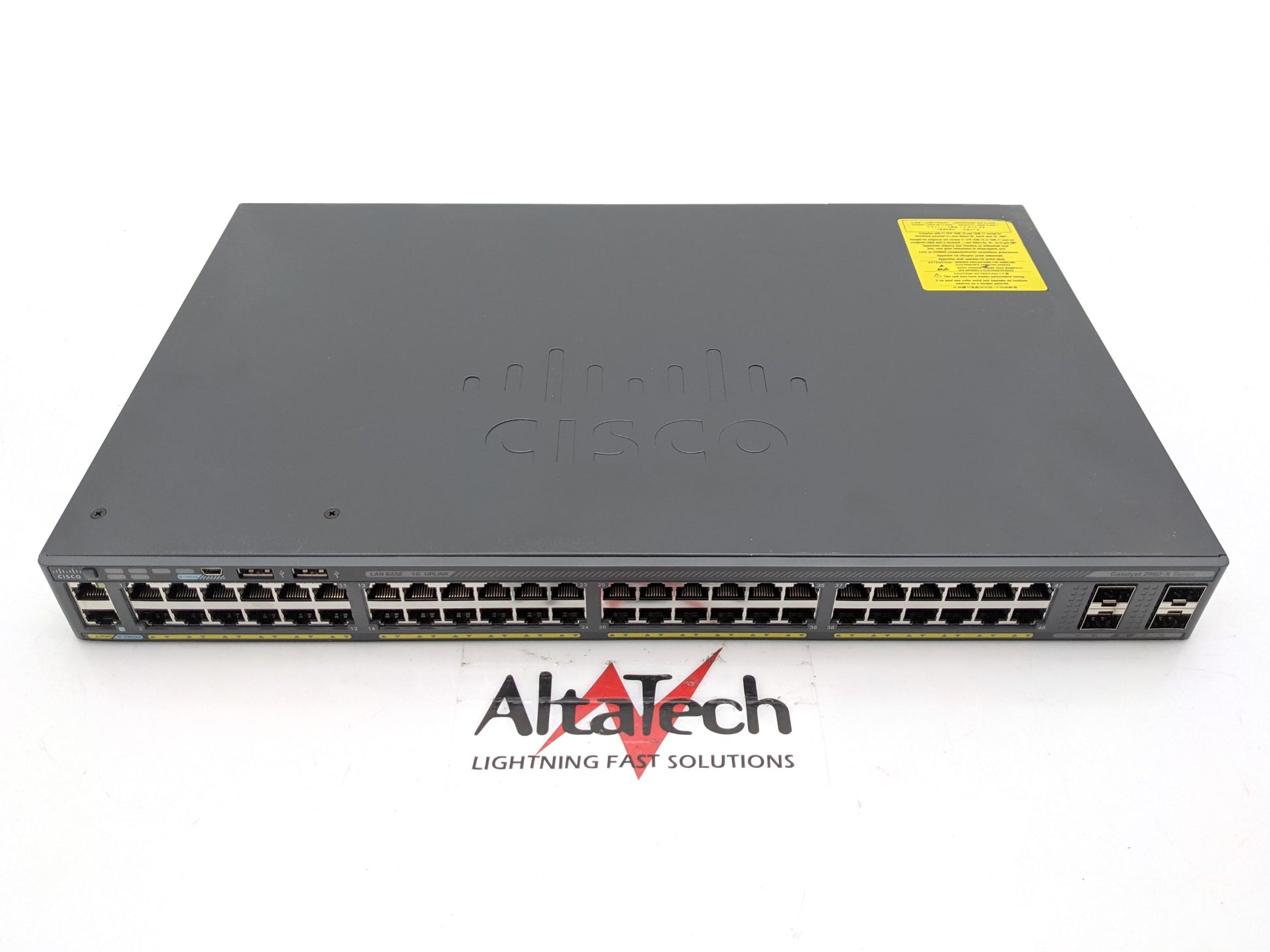 Cisco WS-C2960X-48TS-L Catalyst 48x 1GBE RJ-45, 4x SFP Switch, Used