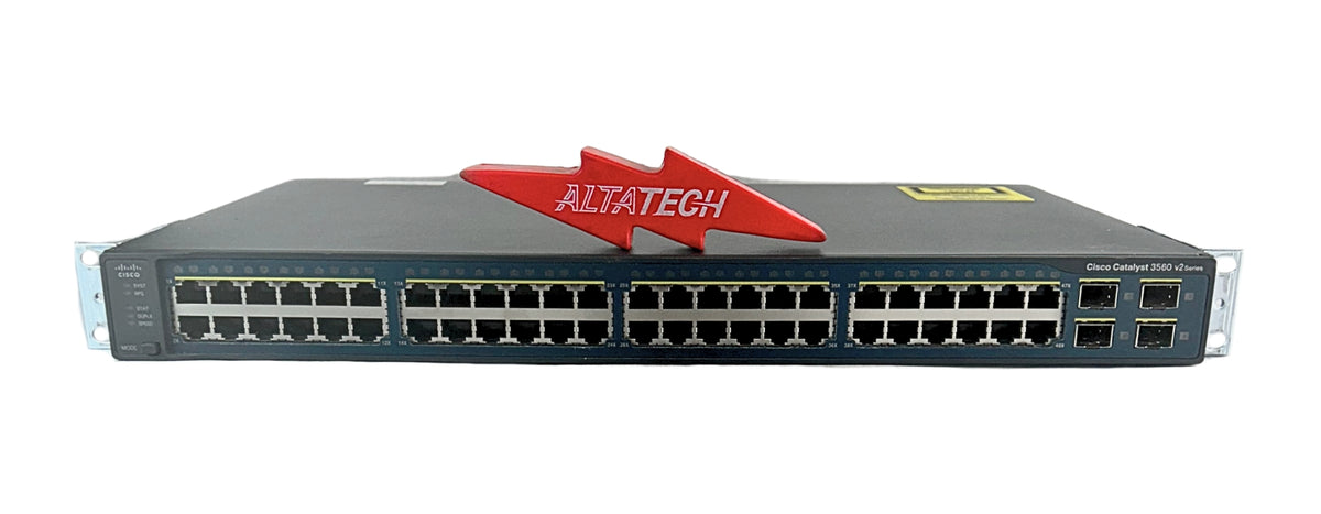 Cisco WS-C3560V2-48TS-E Catalyst 48-10/100 Ports 4 SFP+ Uplink Managed Switch, Used