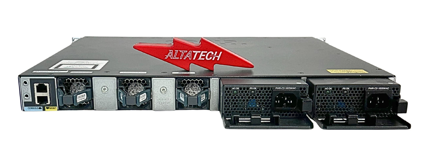 Cisco WS-C3650-48FD-S 48-Port Full POE 2X10G IP Base, Used