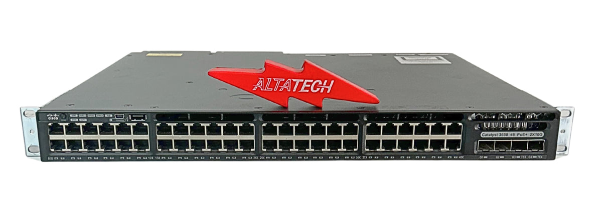 Cisco WS-C3650-48FD-S 48-Port Full POE 2X10G IP Base, Used