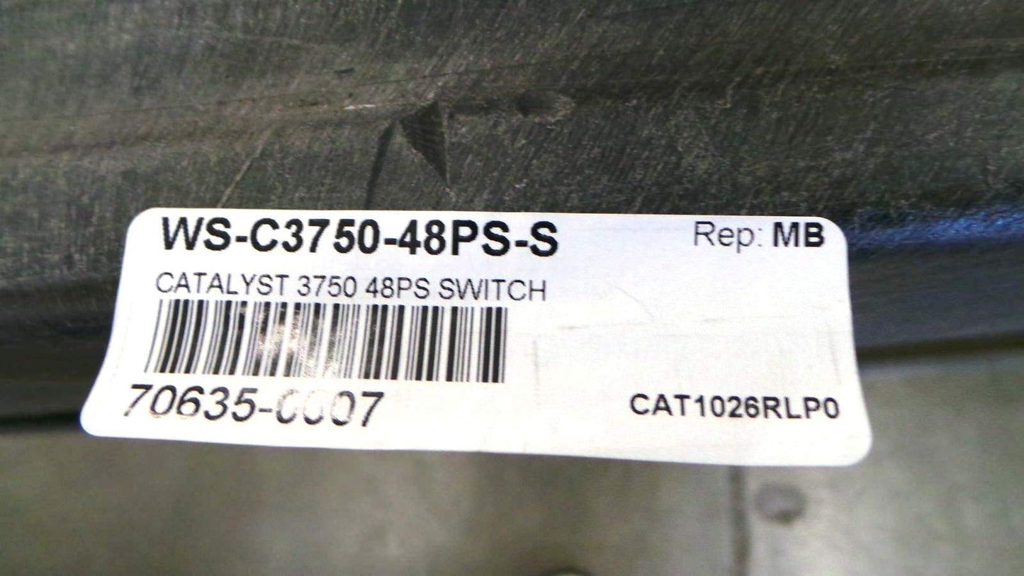 Cisco WS-C3750-48PS-S Catalyst 48-Port PoE 10/100 Switch, Used