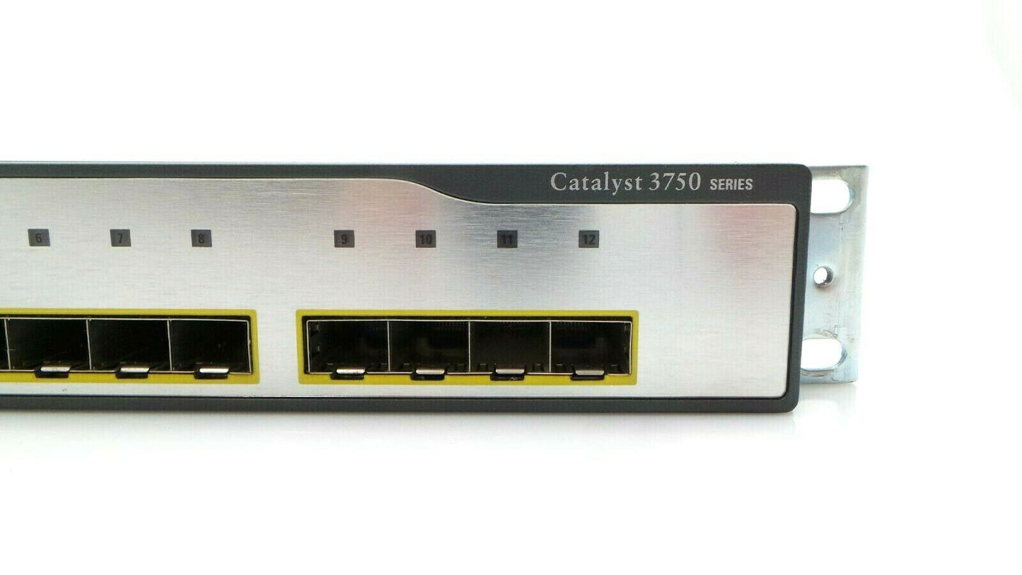 Cisco WS-C3750G-12S-S Catalyst 12-Port SFP Gigabit Ethernet Switch, Used