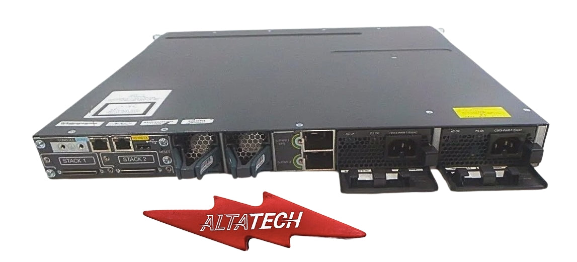 Cisco WS-C3750X-24P-L Catalyst 3750X 24 Port Gigabit Ethernet PoE+ Switch, Used