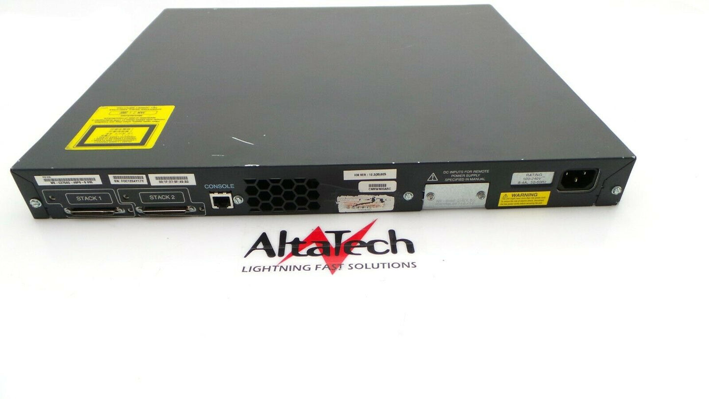 Cisco WS-C3750X-48P-S Catalyst 3750X 48 Port PoE Switch, Used