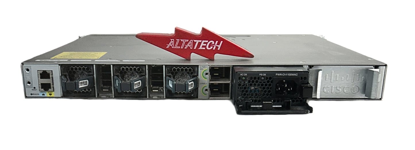 Cisco WS-C3850-24XU-L Catalyst 3850 24 MGIG Ports UPOE LAN Base Managed Switch, Used