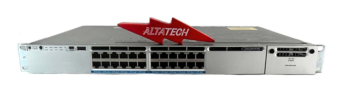 Cisco WS-C3850-24XU-L Catalyst 3850 24 MGIG Ports UPOE LAN Base Managed Switch, Used