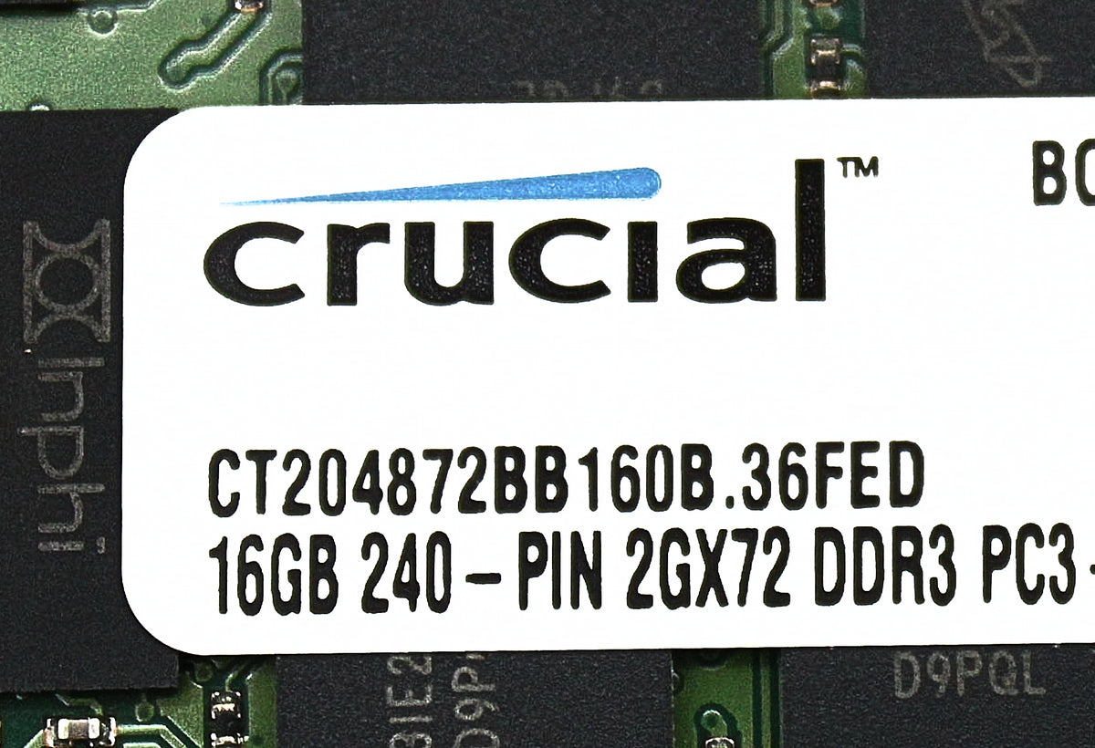 Crucial CT204872BB160B.36FED 16GB PC3-12800 DDR3-1600MHz Registered ECC, Used