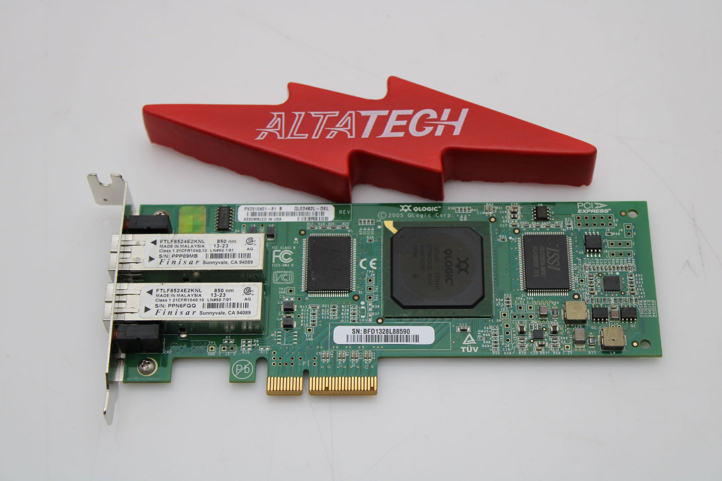 Dell 00KT10 4GB Dual Port HBA QLE2462 LP, Used