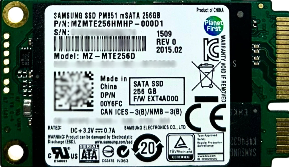 Dell 00Y6FC 256GB SSD M.2 MSATA 42 PM851 (1), Used