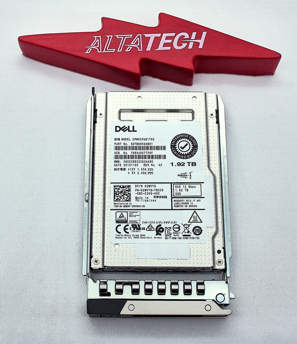 Dell 02WVYG 1.92TB SSD SAS 2.5 12g mu kpmsxvug2, Used