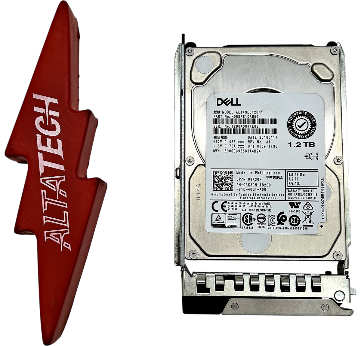Dell 03K30N 1.2TB 10K SAS 2.5 12G HDEBF81DAB51, Used