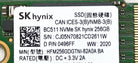 Dell 0496FF 256GB SSD M.2 PCIE NVME 30 BC511, Used