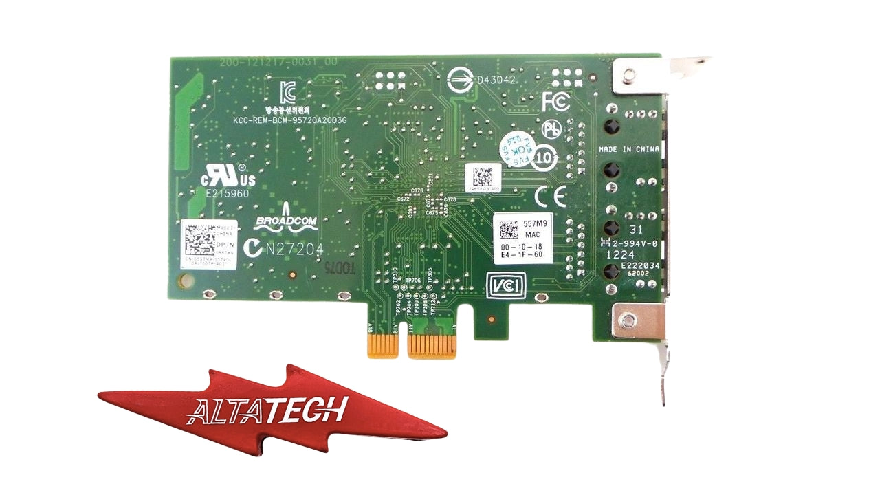 Dell 0557M9 Broadcom 5720 Dual Port 1GB Network Adapter, Used