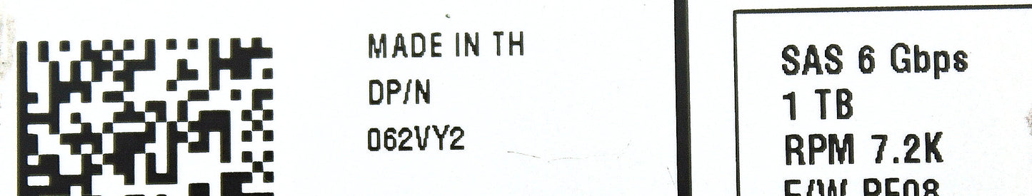 Dell 062VY2 1TB 7.2K SAS 3.5 6G 9YZ264-158 EP+, Used