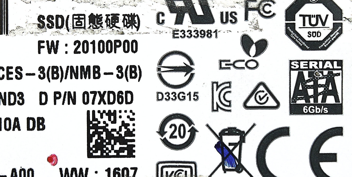 Dell 07XD6D 256GB SSD M.2 SATA 80 HYN SC300 (2), Used